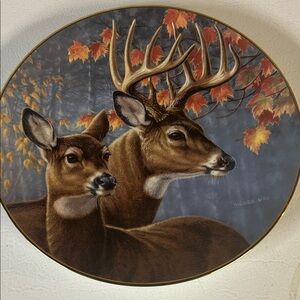 Deer Couple Autumn Wall Plate